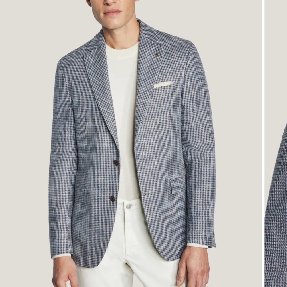 Jack Victor comfort-wear silk wool blend  Men's houndstooth Blazer size 40R